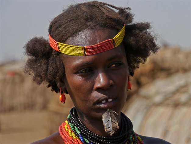Frau der Dassanech, Omorate, Äthiopien 2015