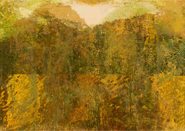 „jour d‘or“, Pigmentdruck, Leinwand auf Holzmalgrund, 50 x 30cm.  Preis auf Anfrage