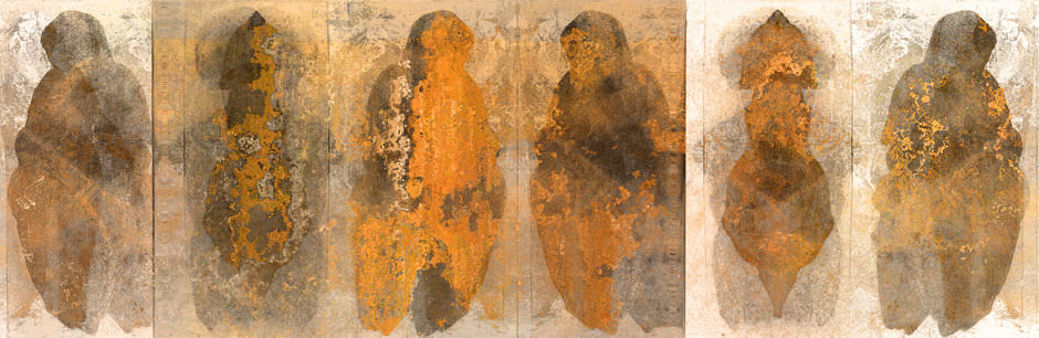 „Lucy“, Pigmentdruck, Leinwand auf Holzmalgrund, 125 x 40cm