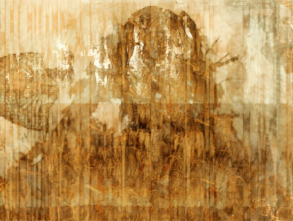 „Ahnenbaum“, Hommage an Hieronymus, Pigmentdruck, Leinwand auf Holzmalgrund, 80 x 60cm